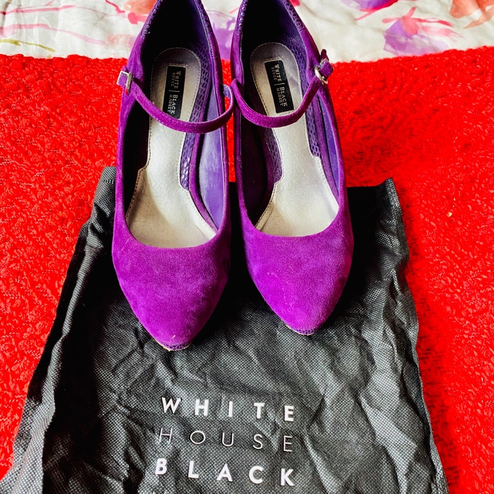 WHBM Pumps Purple Suede Heels
